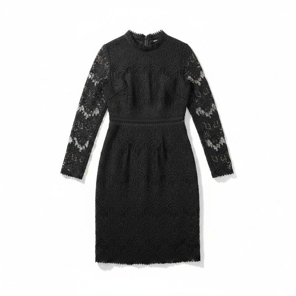 Love by Design New Womens Long Sleeve Lace Overlay Dress Black XS Cocktail Goth